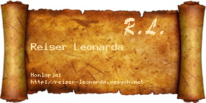 Reiser Leonarda névjegykártya